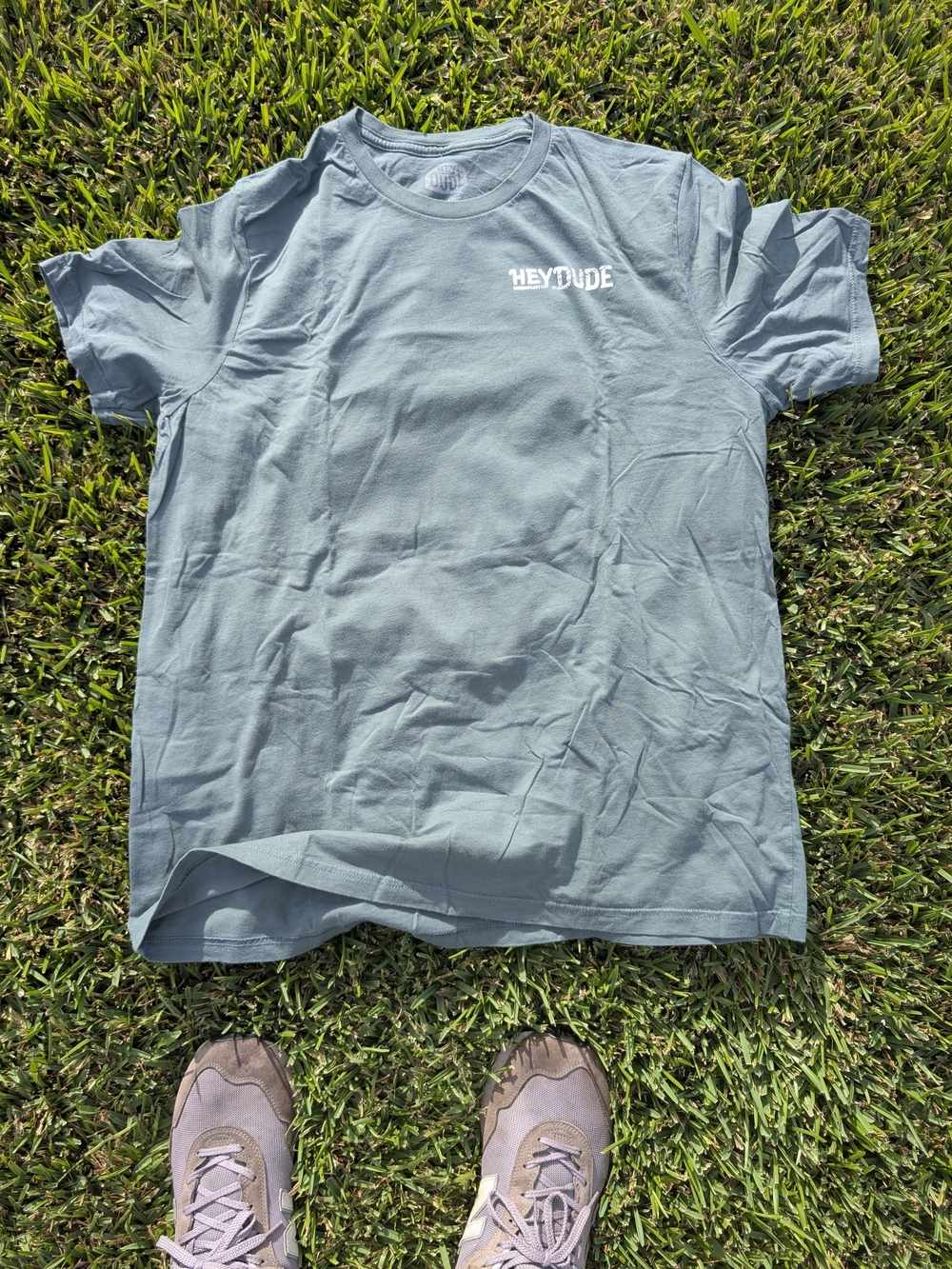 Hey Dude Men's Sage Green Logo Crewneck Tee